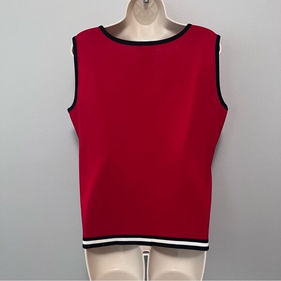 Exclusively Misook Red Sleeveless Top Size L - Picture 3 of 5